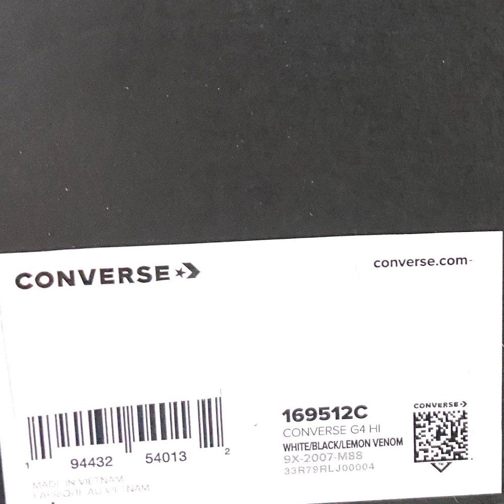 💖MEGA SALE💖Converse Men's 169512C G4 White Black Lemon Venom Mesh Leather - Picture 8 of 8